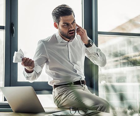 Handsome businessman working